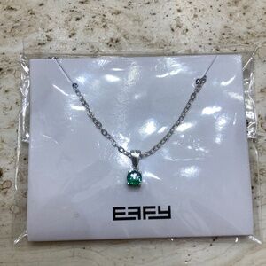 Effy Faux Emerald Green Crystal Pendant Silver Tone Necklace